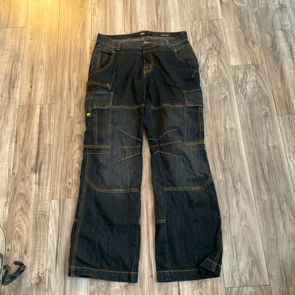 Jaded London Jeans Jaded London Black Millennium Cargo Jeans W32